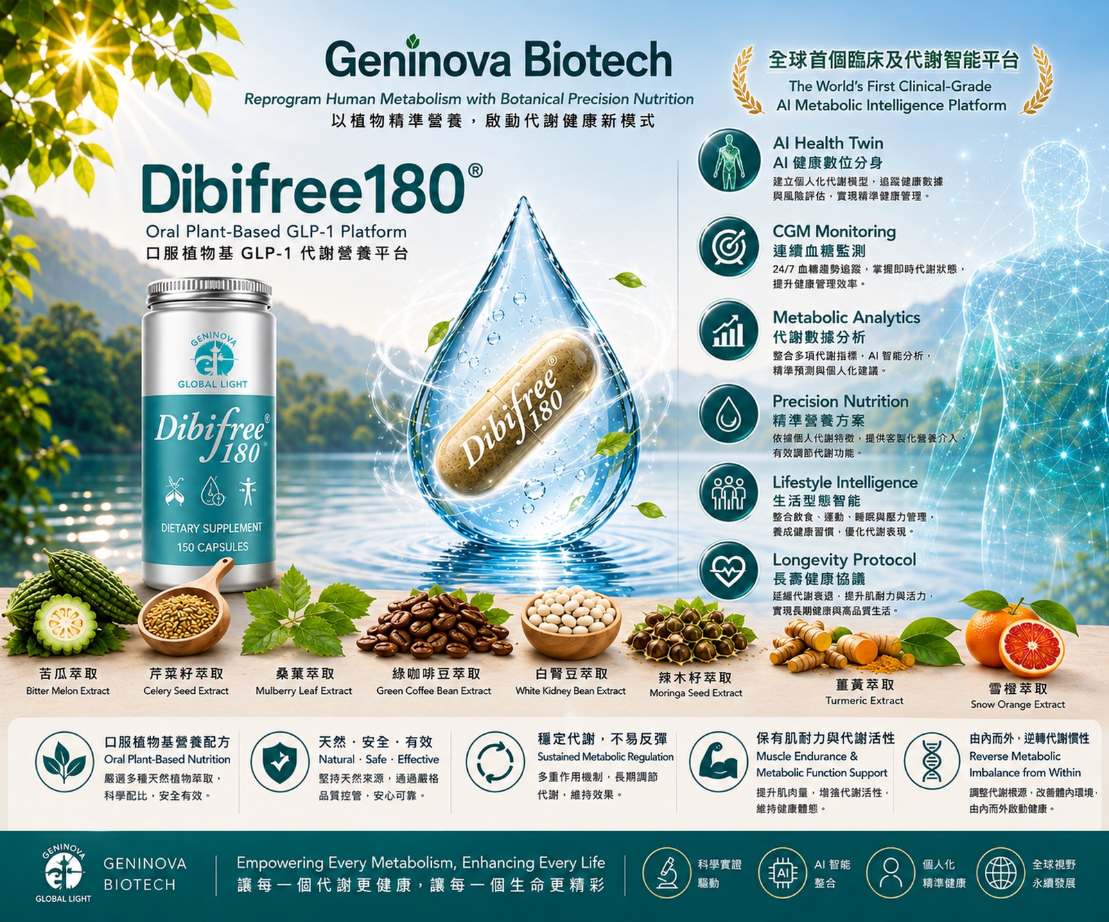 Dibifree180® 產品瓶身與水滴膠囊品牌視覺